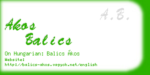akos balics business card